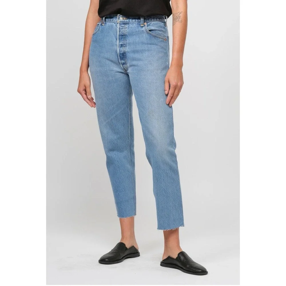 Re/Done - 70s Stove Pipe‎ Jeans Size 24 Stretchy Blue